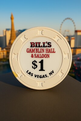 Bill's Gamblin  Hall & Saloon $1 Dollar Casino Chip Las Vegas Retired Rare