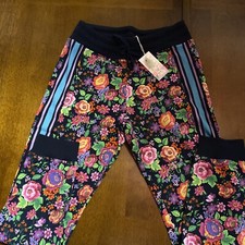 NWT Johnny Was Cantero Cotton Blend Floral Print Relaxed Tape Jogger Pants Small