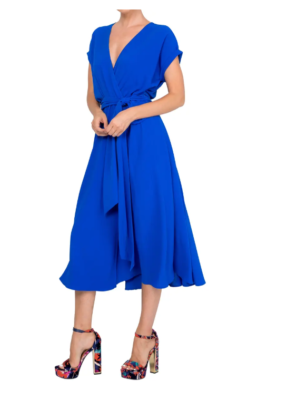 MEGHAN LOS ANGELES JASMINE ROYAL BLUE MIDI DRESS sz 2XL=16-18 | eBay