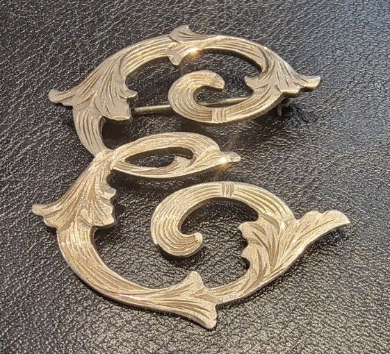 Sterling Cursive E pin Homemade Mexico