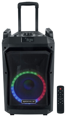 Rockville ROCKNGO 800 10'' Portable Wireless Bluetooth Speaker w/LED/Wheels/Loud!