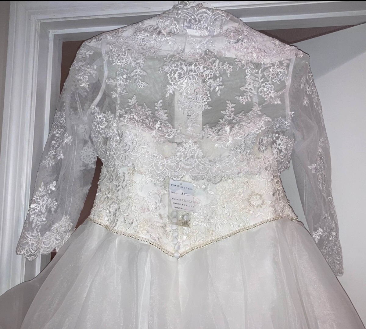 David's Bridal Lace and Organza Wedding Ball Gown size 18w style