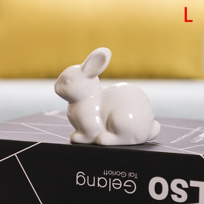 White Ceramic Rabbit Home Desktop Bookshelf Easter Decoration Rabbit Ornamen _r1