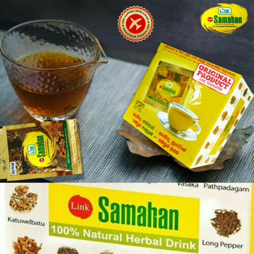 Link Samahan Ayurvedic Herbal Tea 100 Packets Sri Lankan for cold, cough