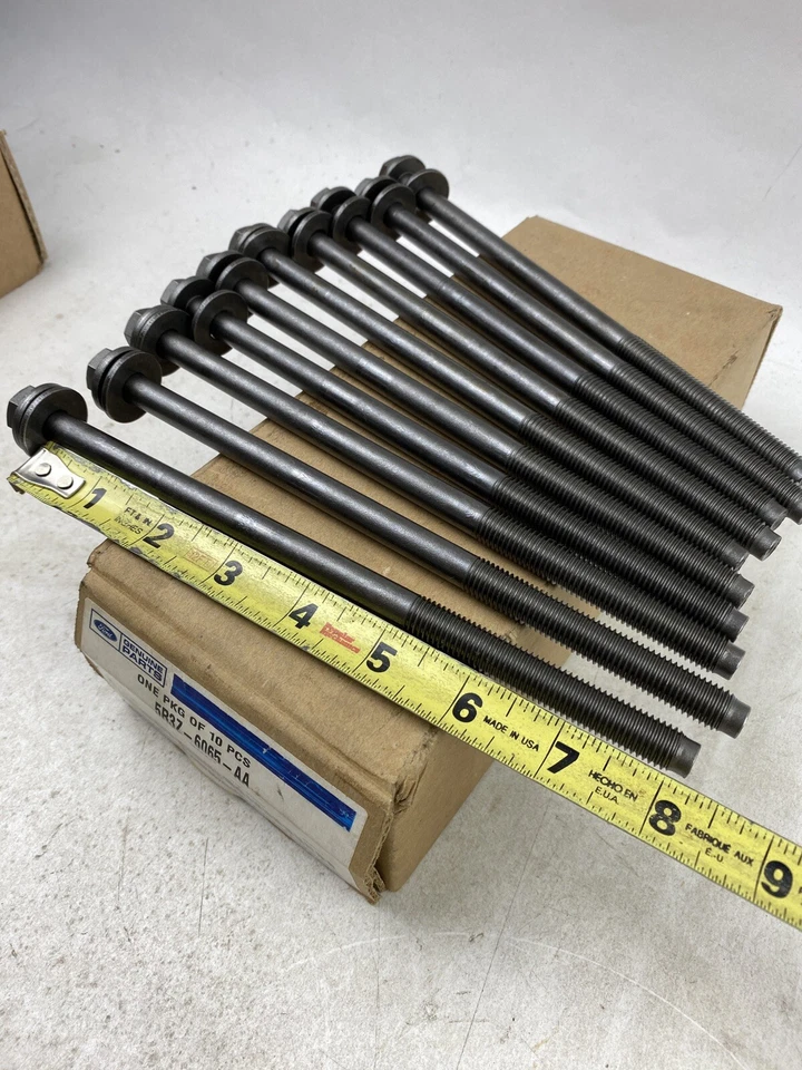 10 件装正品福特原始设备制造商扭矩到产量 TTY 气缸盖螺栓 5R3Z-6065-AA — 第 3/4 张图片