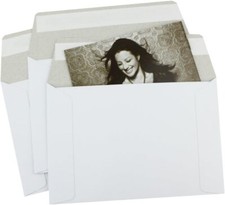 100 EcoSwift 6.5 X 4.5 Rigid Photo Mailers Stay Flats White Cardboard Self Seal