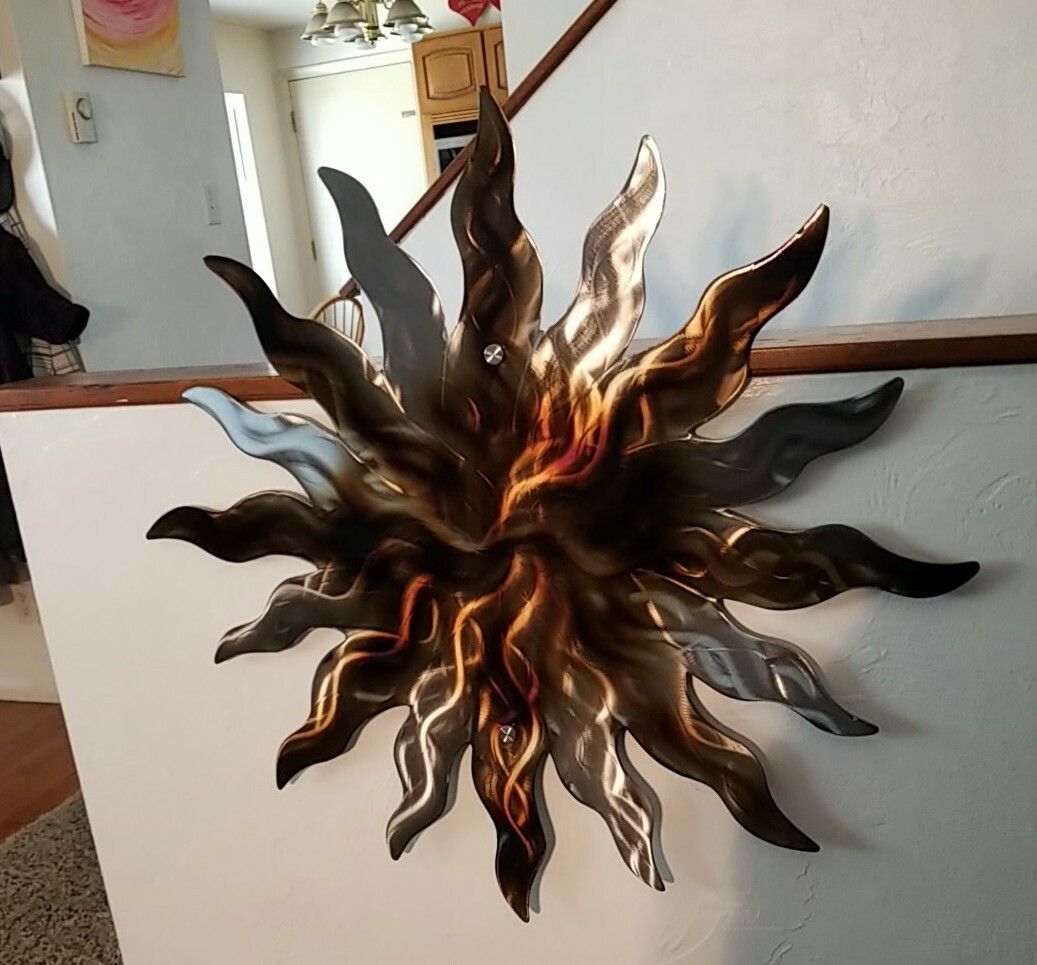 Metal sun wall decor large wall hang outdoor patio deck porch yard home