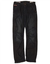 Superdry Mens Straight Jeans W34 L34 Navy Blue Cotton AR08