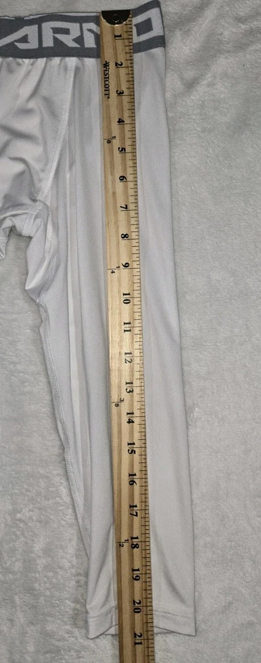 Under Armour Heatgear Leggings Pants White Boys Fitted Small - Image 4 of 4