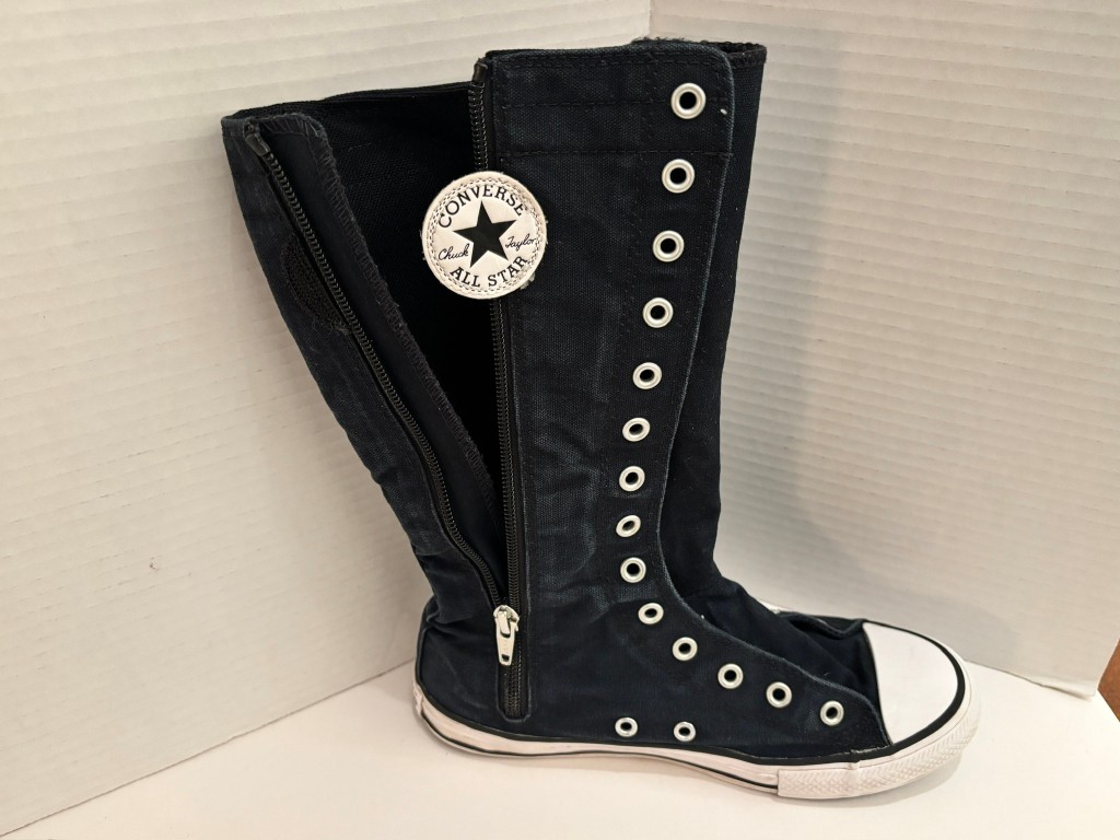 Converse Chuck Taylor All Star XX Hi Knee High Black Boots Youth Size 3 No Laces thumbnail 12