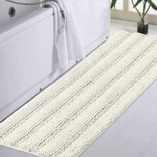 Bathroom Runner Rug 17x47 Inch Soft Absorbent Chenille Bath Mat Floor Decor