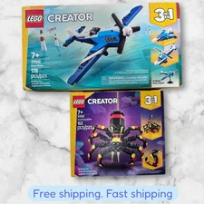 FOR 2 LEGO CREATOR 3 In 1 Race Plane 178 Pcs 31160 + 31159 Wild Animals NEW SHIP