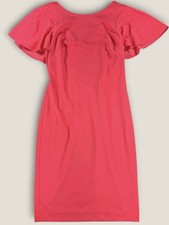 Calvin Klein Coral Pink Flutter Sleeve V Back Sheath Dress Cocktail Women 8