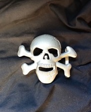 Skull And Crossbones Metal Belt Buckle Pirate Biker