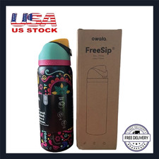Owala 32oz FreeSip Stainless Steel Water Bottle   Sugar Skull-US STOCK/FREE SHIP