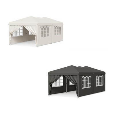 3x6m Pavillon Faltpavillon Gartenzelt Pop Up Festzelt 6 Seitenwänden wetterfest