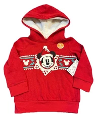 New Disney Jumping Beans Mickey Mouse Toddler Sherpa Lined Hoodie Size 3 T NWT