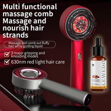 Electric Massage Comb Red Light Therapy Scalp Massager Brush  Hair Growth Oil