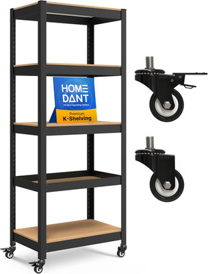 5-Tier Metal Rolling Cart with Adjustable Shelves - Heavy Duty Storage Unit