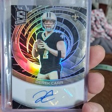 Panini Spectra Derek Carr #SIG-DCA Hyper Prizm /60 Autographed Saints