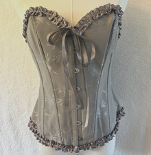 Corset Top L Gray Renaissance Faire Bustier Cosplay Romantic Fairycore Festival