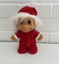 Classic Russ Red Santa Christmas Troll Elf Doll 8  With Pajama Back Flap