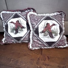 Throw Pillows Duck GW Teal set of 2 for Cabin Sofa Bed Very Nice Vintage LQQK !