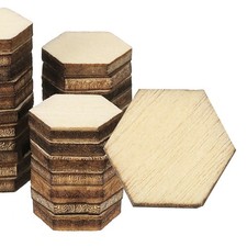 15mm Wood Pieces, 100 Pack Unfinished Hexagonal Wood Shapes Blank Wooden Cutouts