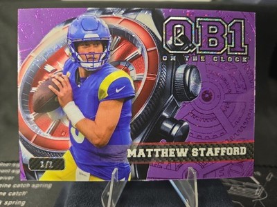 Matthew Stafford 1/1 Wild Card QB1 On The Clock Purple Rams Qb