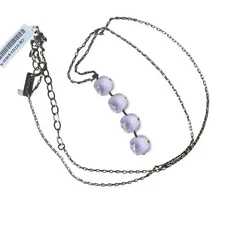 Mariana Pink White Swarovski Crystal Cushion 4 Stone Pendant Necklace Rhodium