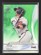 2016 Bowman Platinum Dansby Swanson Platinum Presence Green /99 TV4562