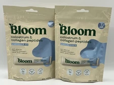 Lot of 2 BLOOM Colostrum & Collagen Peptides, Unflavored, 7 Pack, Exp. 2027