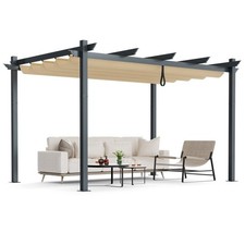 Outdoor Retractable Pergola Aluminum Grill Pavilion Canopy