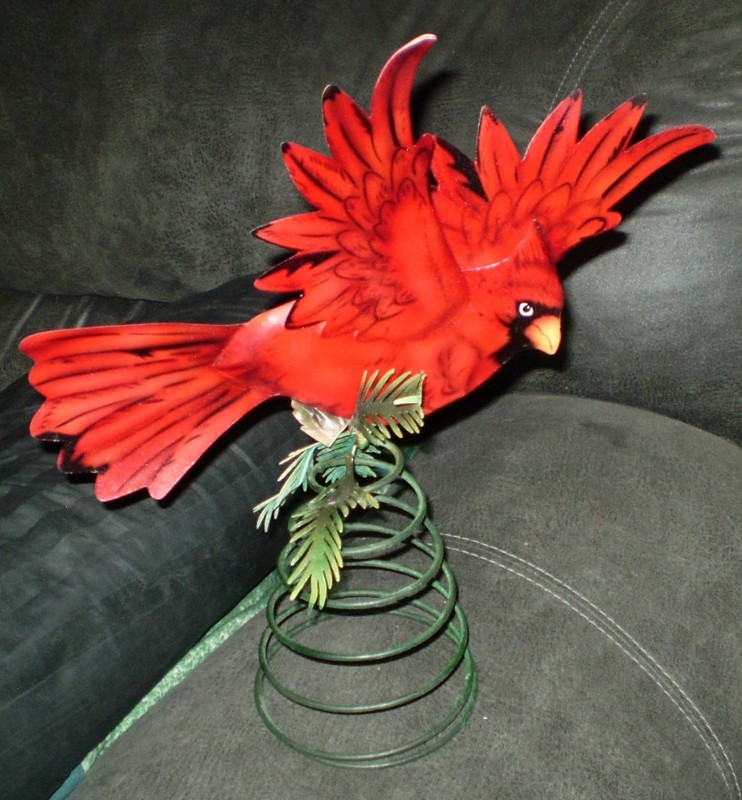 Cardinal Christmas Tree Topper
