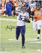 Malcolm Smith Seattle Seahawks Signed 16x20 Super Bowl XLVIII Interception Photo