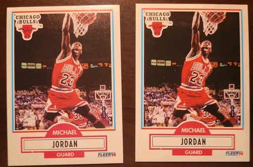 1990-91 Fleer - 2 Michael Jordan #26 \*\*YELLOW DOT ERROR\*\* Cards