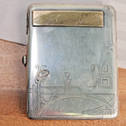 Antique Russian 875 Silver Cigarette Case 11K Gold Engraved Amethyst Moscow 14
