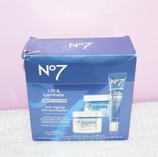 New Boots No7 Lift  Luminate Triple Action Anti-Ageing Skincare System See Pics