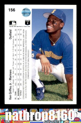 1990 Upper Deck #156 Ken Griffey Jr. HOF Baseball NM/NM+ Seattle Mariners 8516 - Picture 2 of 4