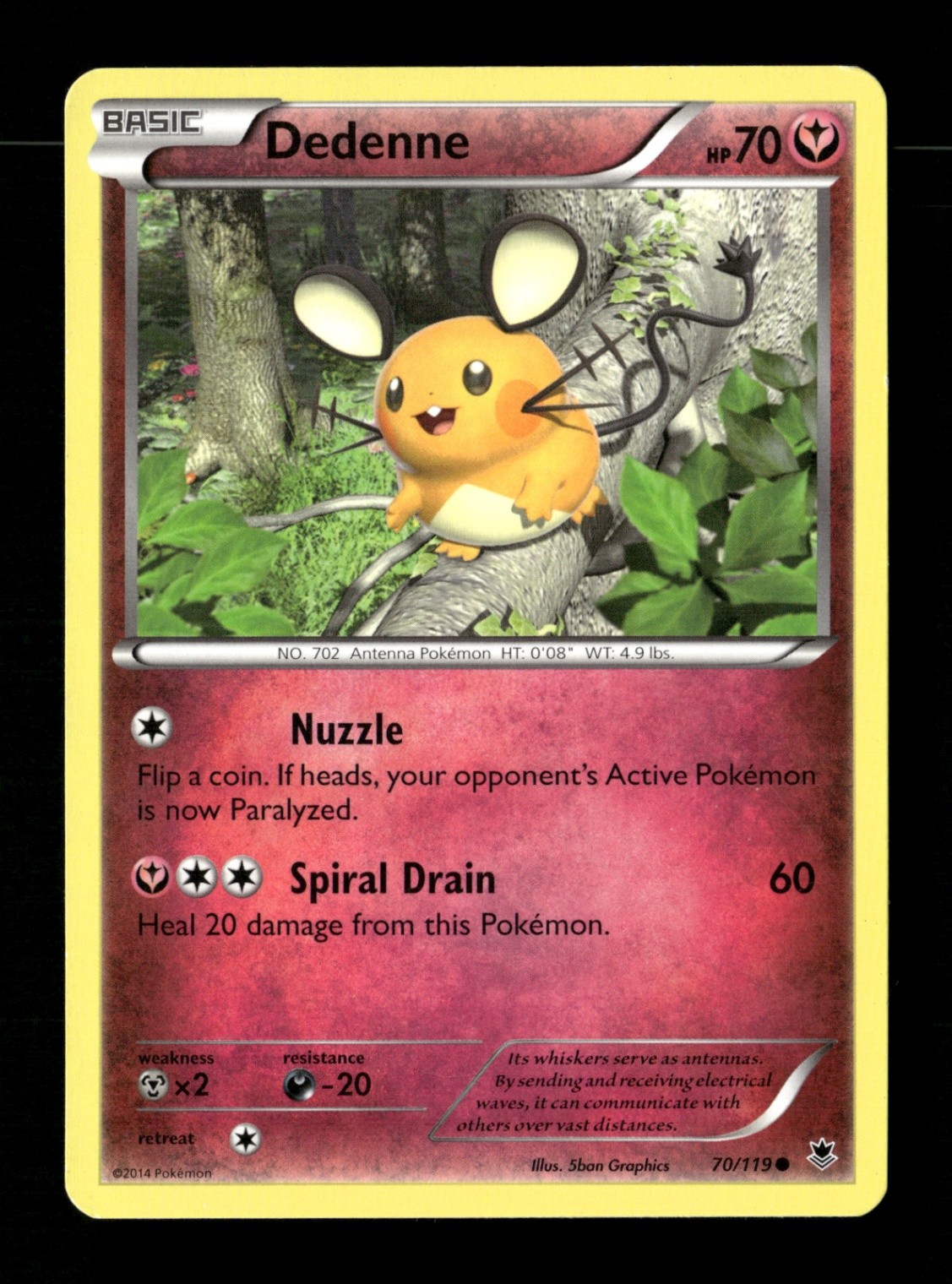 Dedenne 70/119 Non Holo Common XY - Phantom Forces LP Pokemon