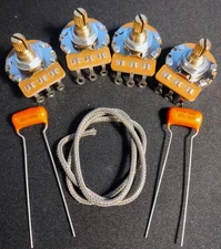Les Paul short shaft Potentiometers 500k 3/8" kit Gavitt Wire Caps high quality