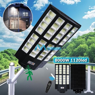 9900000000lm 8000W LED Solar Street Light High-efficiency PIR Parking lot lights
