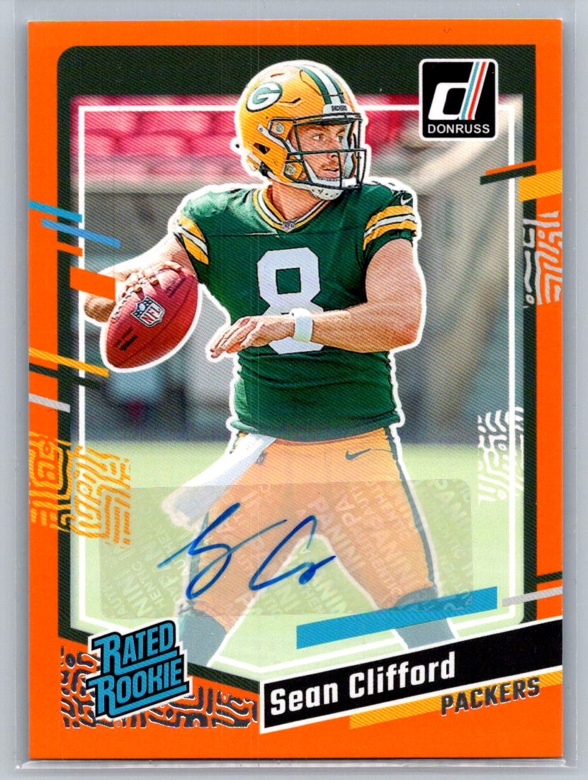 2023 Panini Donruss Sean Clifford Orange Rated Rookie Auto #338 Packers