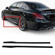 Pair Gloss Black Side Skirt Extension For 2015-2021 Benz W205 C300 C43 C63 Amg