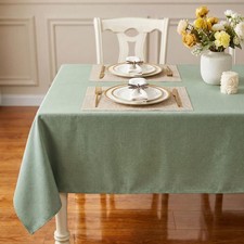 IVAPUPU Textured Linen Table Cloth for Rectangle Tables - Sage Green Tablecloths