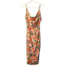 iris satin floral slip midi dress size small nwt y2k coquette