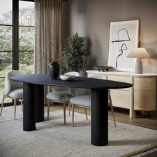 Large Black Oak Pebble Dining Table  - Seats 4 - 6 - Oscar OSC001