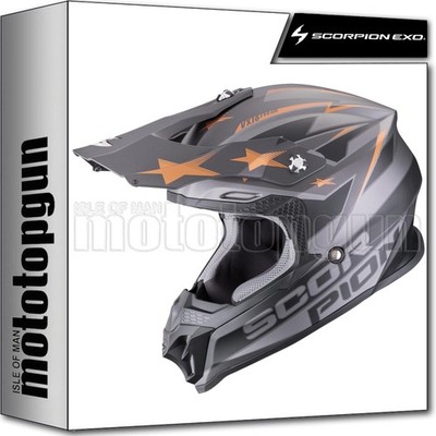 SCORPION OFF-ROAD MOTORCYCLE HELMET VX-16 EVO AIR PATRIOT SILVER BLACK COPPER M