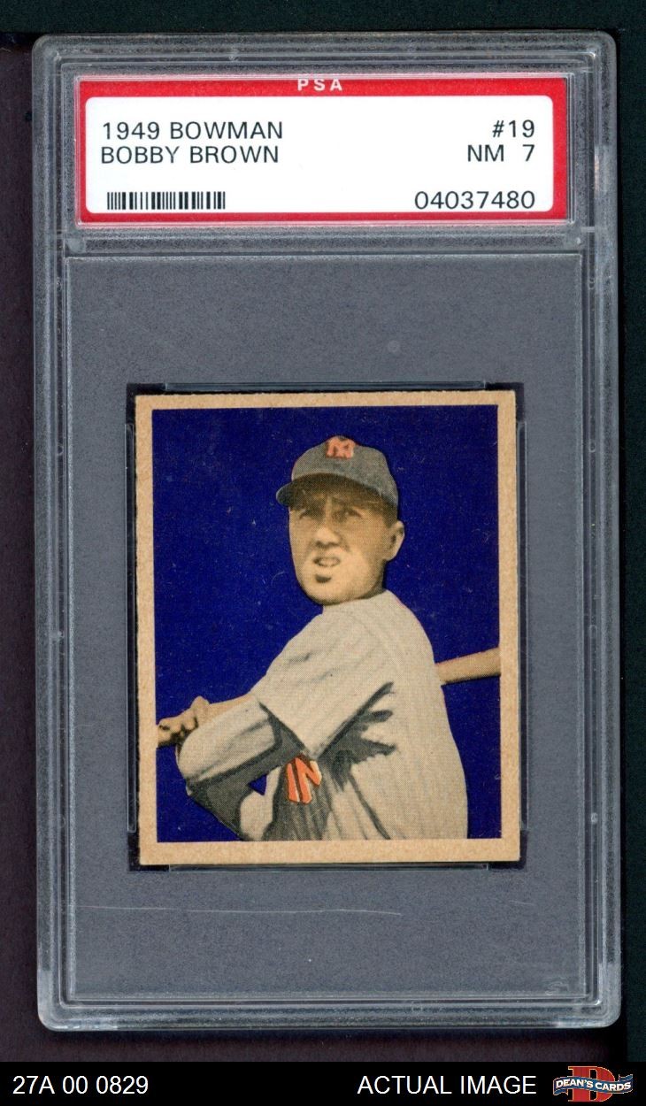1949 Bowman #19 Bobby Brown Yankees RC PSA 7 - NM