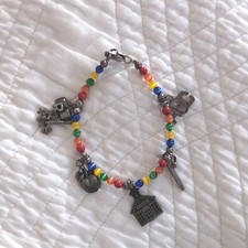 Multicolor Beaded School Teacher Themed Charm...